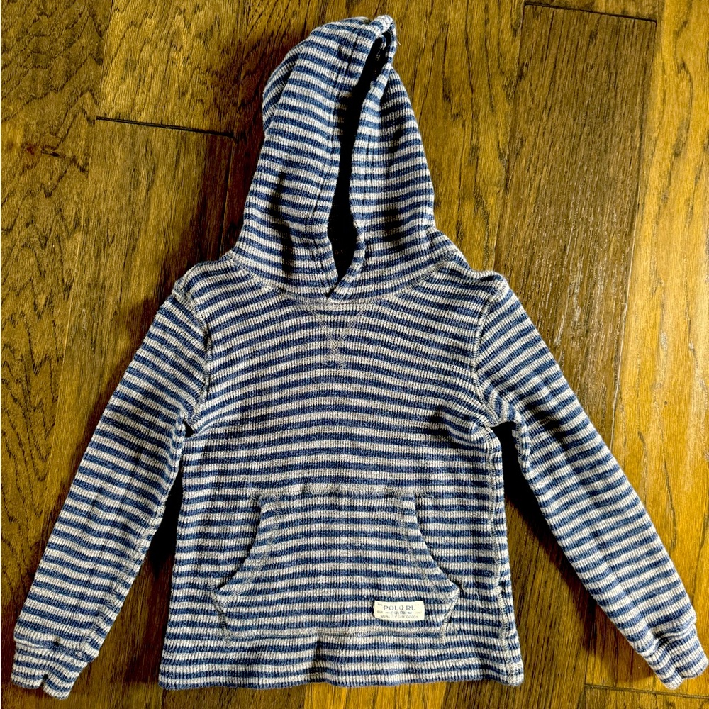 Polo by Ralph Lauren Blue and White Striped Hoodie